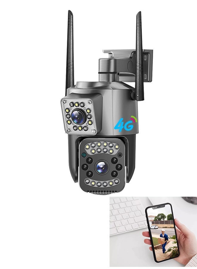 v380 كاميرا أمان PTZ 4G شمسية بدقة 4MP مع مقاومة للماء IP66، كشف حركة PIR وتنبيه، بطارية قابلة للشحن، صوت ثنائي الاتجاه، دعم بطاقة SD تصل إلى 128GB، CCTV لاسلكية خارجية - Image 1